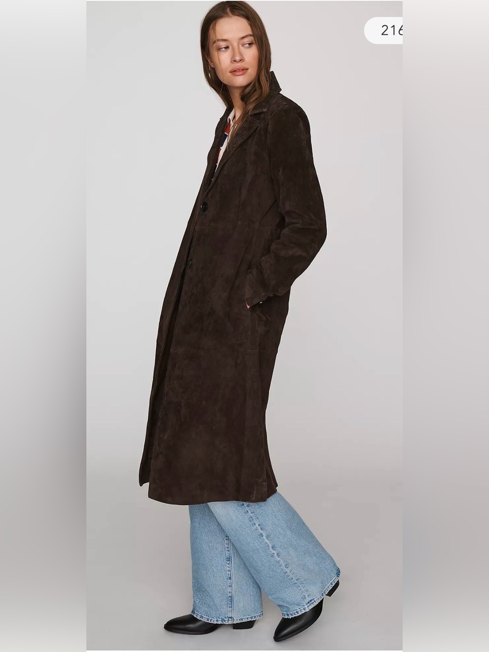 346 Brooks Brother Women’s Suede Genuine Leather Trench Coat